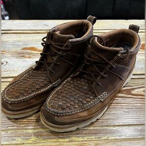 Twisted X Brown Chukka Boots with Woven Design